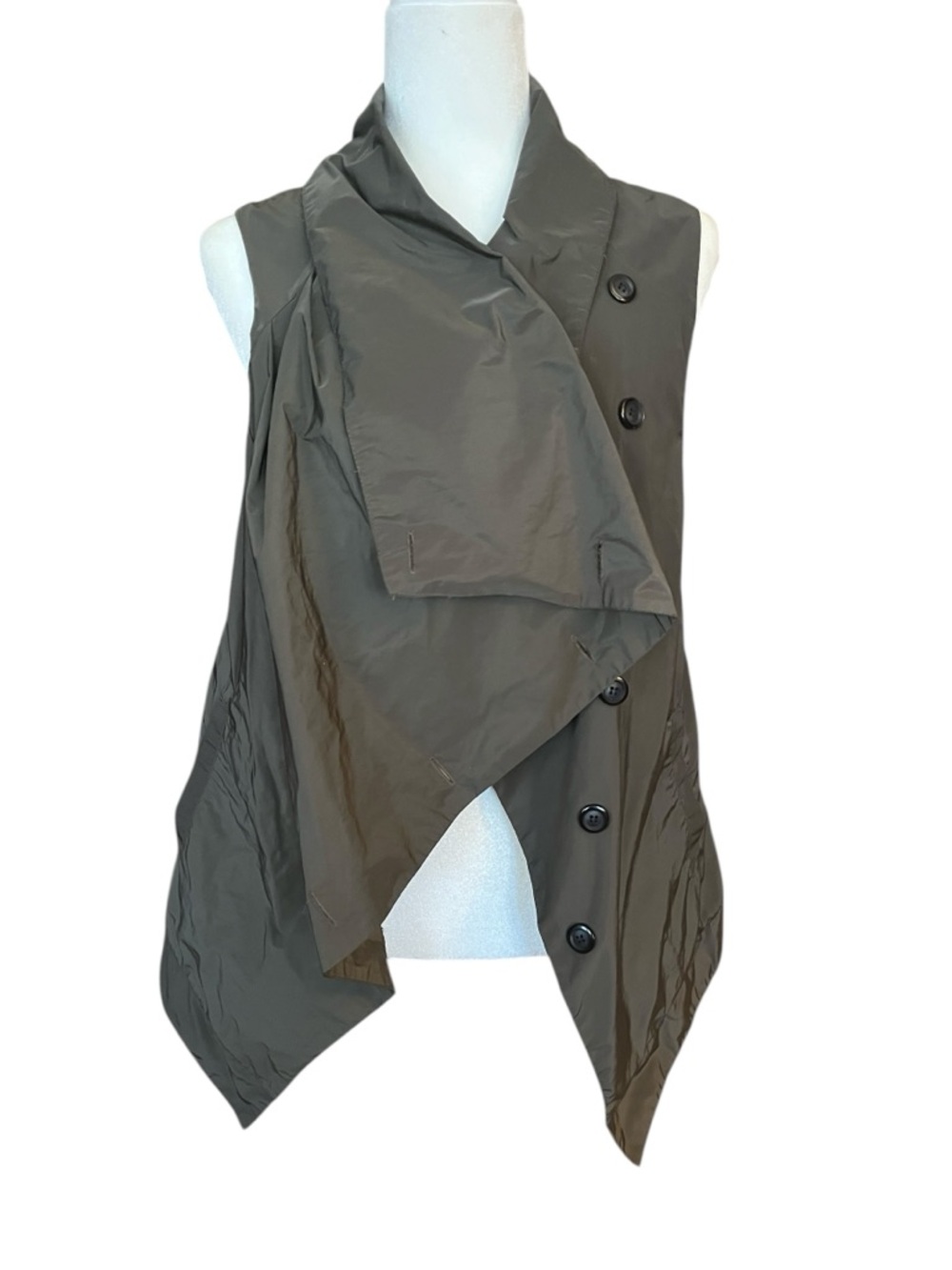 Sun Kim Jenny Vest Sleeveless Draped Asymmetrical Size XS